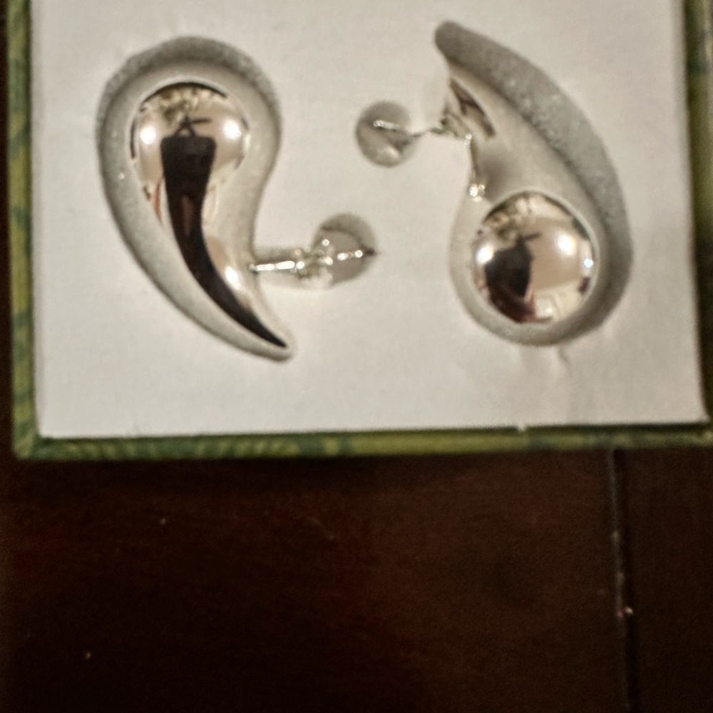 Bottega Veneta Inspired Silver Teardrop Earrings